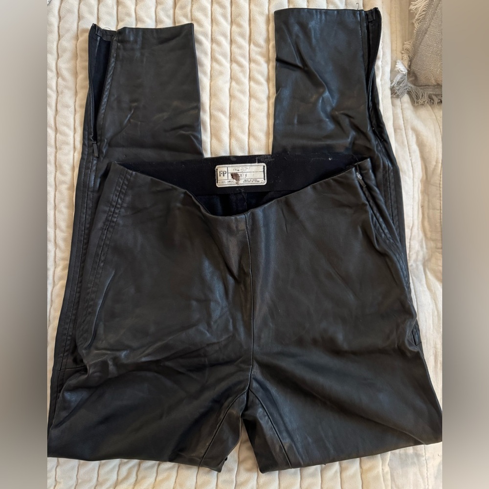 Free People Faux Leather Leggings, Sz. 4